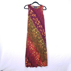 Vintage Carol Little Multicolor Ombre Abstract Floral Maxi Boho Dress Size 4